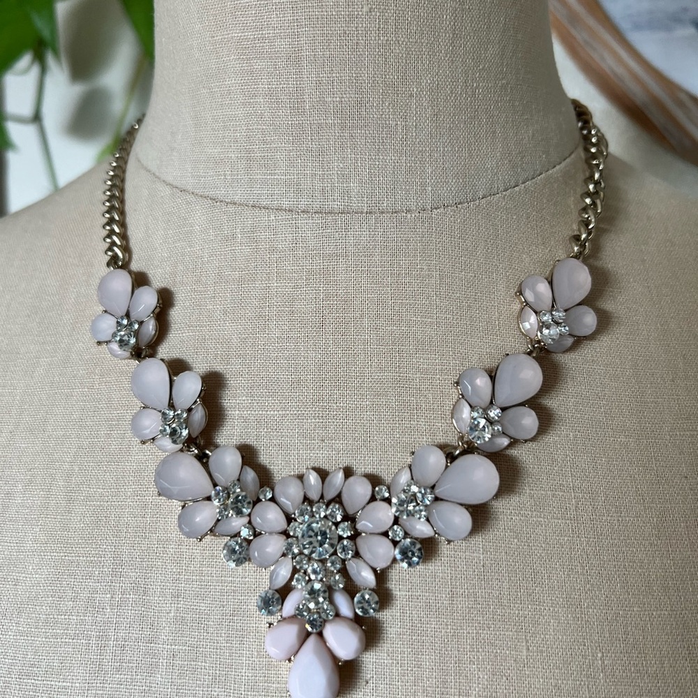 Pink and Silver Crystal Necklace
